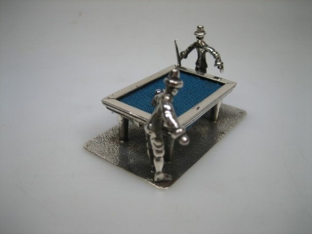 Antiek & Oud Zilveren miniatuur Biljarttafel Amsterdam, Antiek en Kunst, Antiek | Goud en Zilver, Verzenden, Zilver