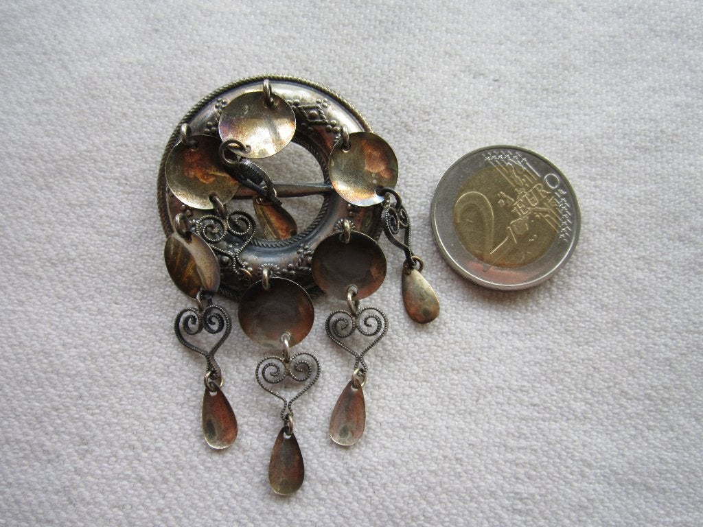 7.   Schitterende oude broche, zilver 830, Ophalen, Zilver, Broche