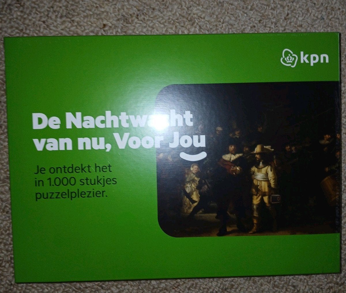 De nachtwacht puzzel legpuzzel kpn nieuw, Ophalen of Verzenden, 500 t/m 1500 stukjes, Nieuw