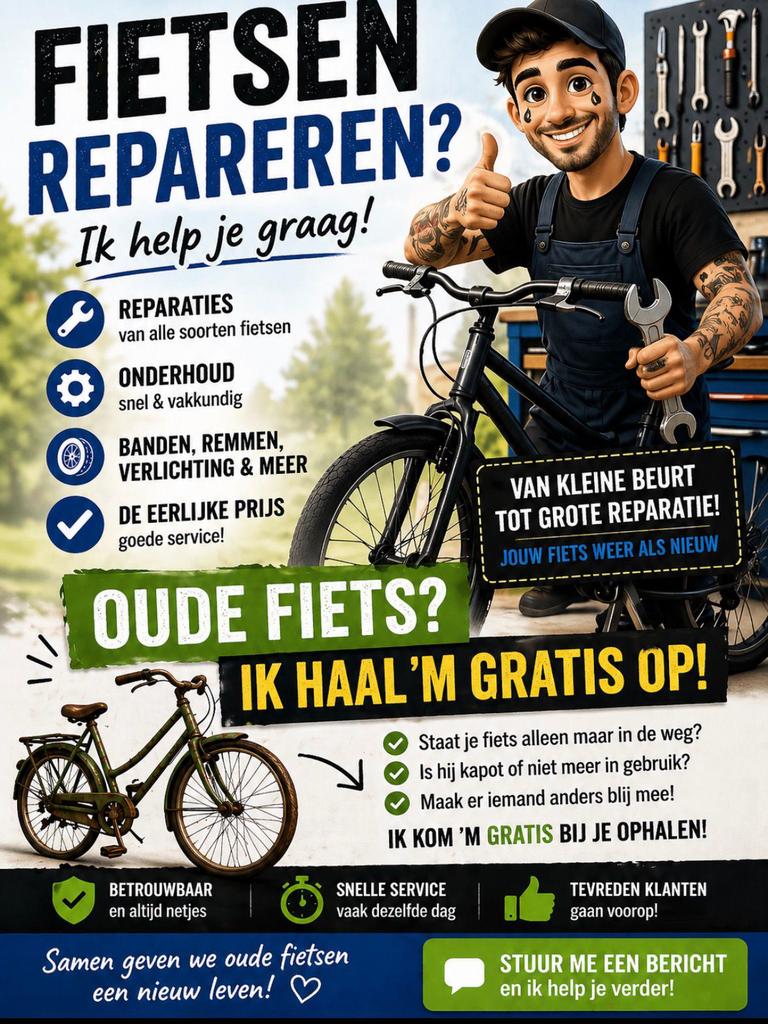 Fiets reparatie aan huis of oude fiets ophalen, Fietsen en Brommers, Fietsen | Dames | Damesfietsen, Ophalen of Verzenden, Gebruikt