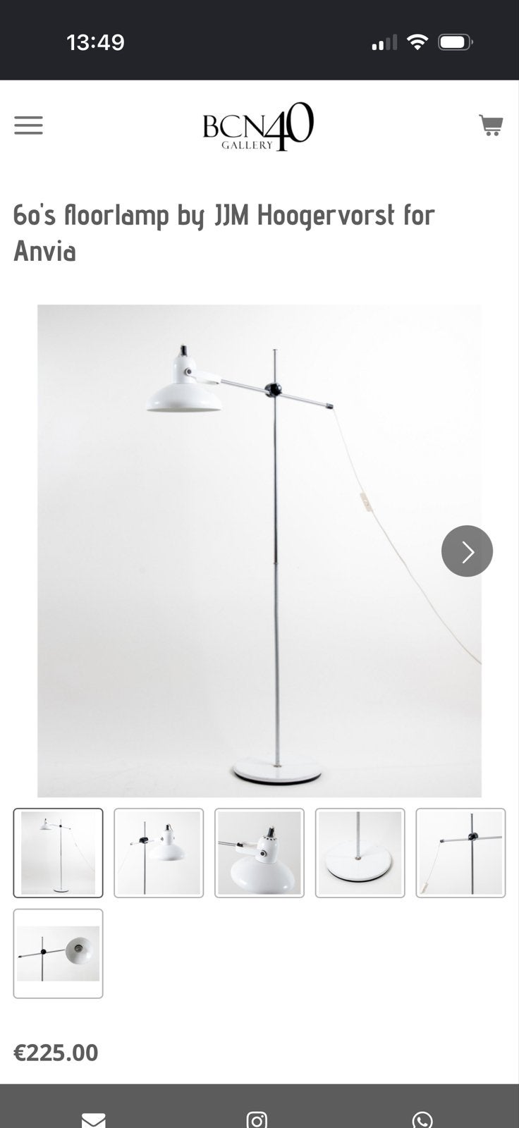 Vintage vloerlamp J.J.M. Hoogerhorst voor Anvia, jaren 70, Ophalen of Verzenden