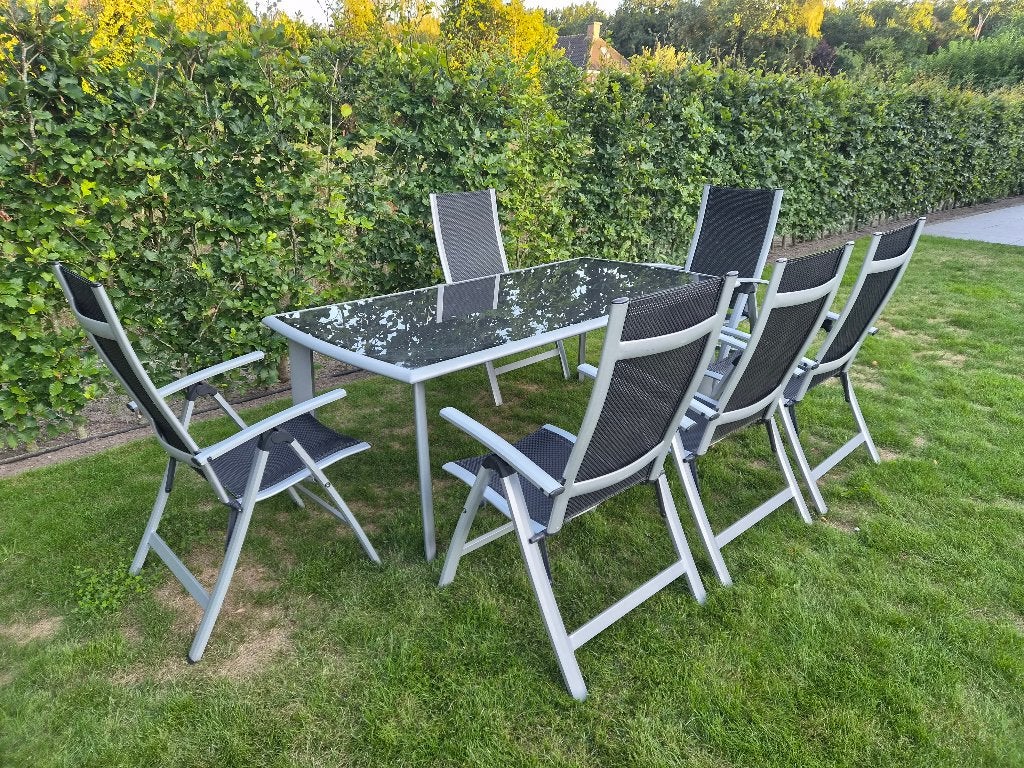 Te koop tuintafel, Ophalen, Gebruikt, Rechthoekig, Overige materialen