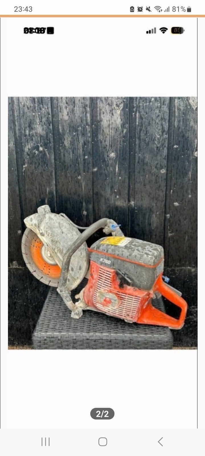 Husqvarna k760 bandenzaag, Ophalen of Verzenden, 1200 watt of meer, Overige typen