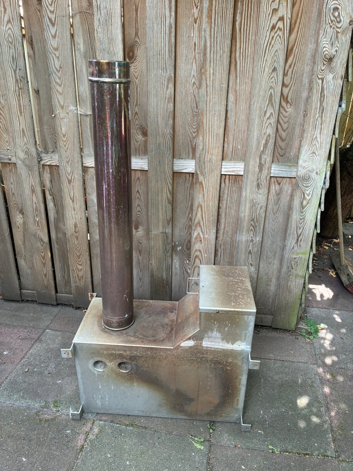 Hottub kachel met Schoorsteenpijpen houtgestookt, Ophalen, Gebruikt, Vrijstaande haard, Houthaard