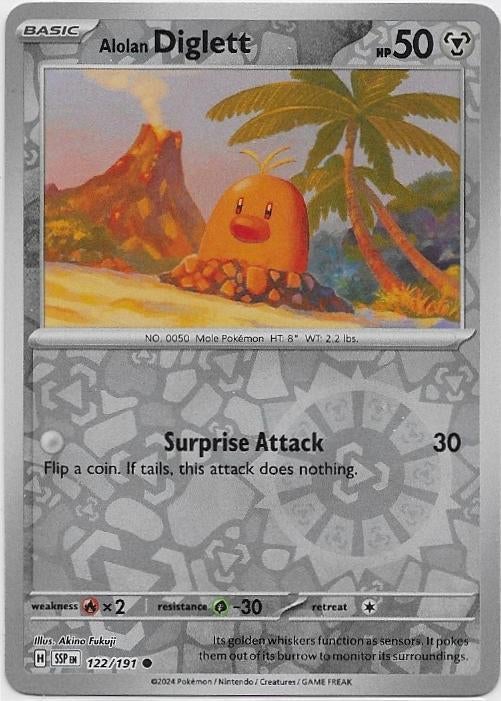 Surging Sparks,  Alolan Diglett [reverse] 122/191, Verzenden, Nieuw, Losse kaart