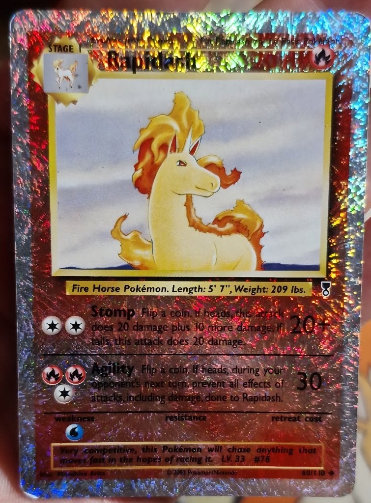 Zeldzame Pokémon Rapidash Legendary Collection Reverse Foil, Ophalen of Verzenden, Gebruikt, Losse kaart
