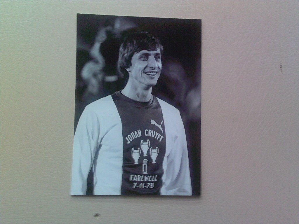Johan Cruyff Afscheidswedstrijd  7-11-78 ( fotokaart ), Ophalen of Verzenden, Zo goed als nieuw, Ajax, Spelerskaart