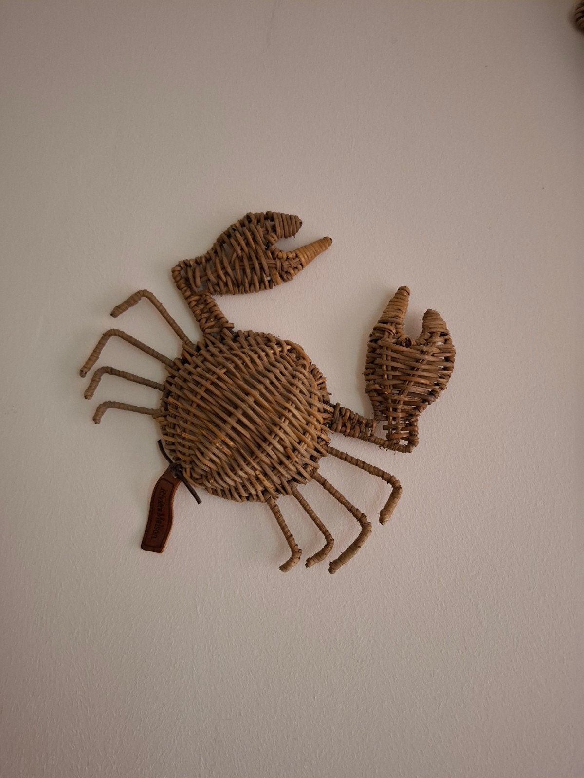 Rm riviera maison Rotan Krab Wanddecoratie, Overige stijlen, Ophalen of Verzenden, Zo goed als nieuw, Natuurlijk materiaal