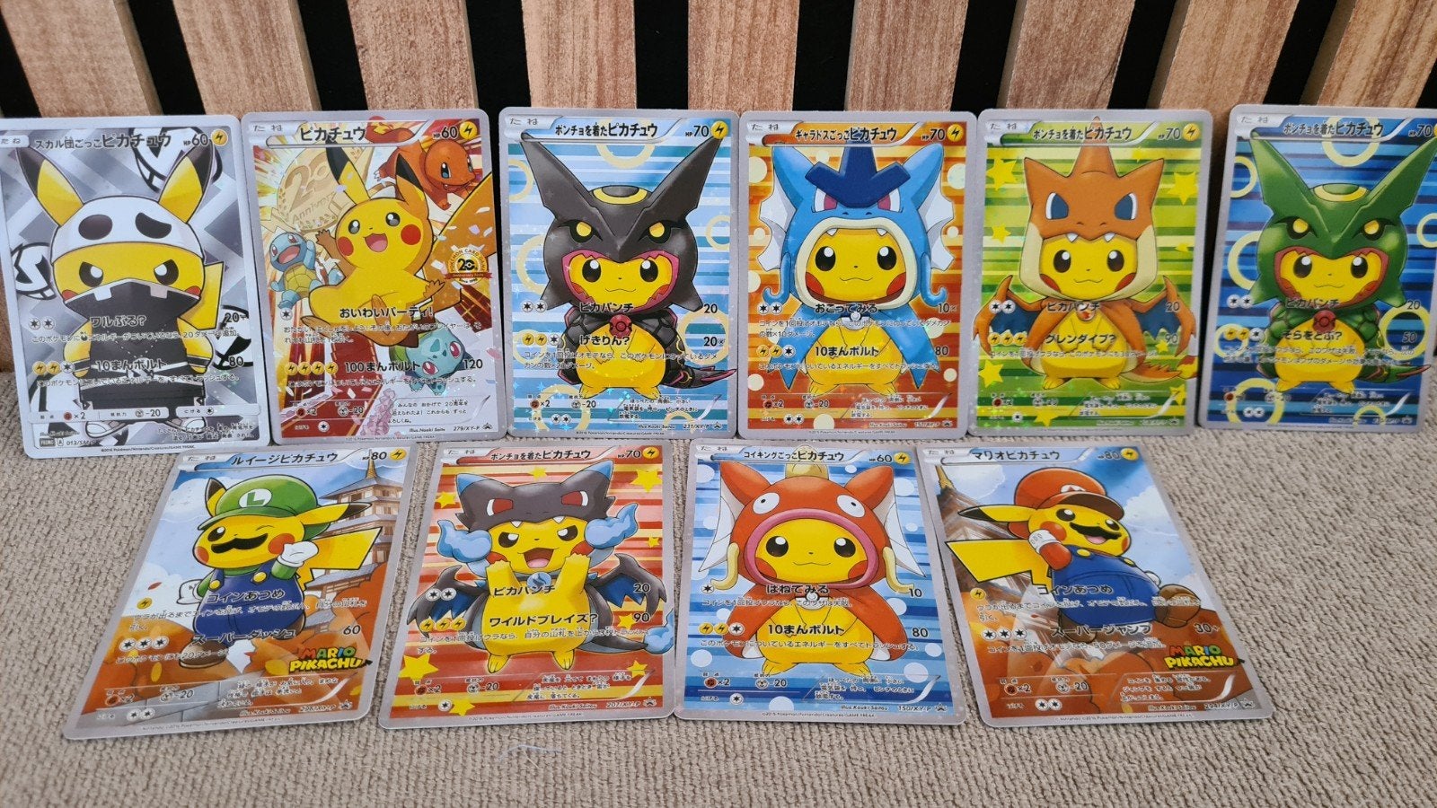 Pikachu Promokaarten Set - Japanse Pokémon Kaarten proxy, Ophalen of Verzenden, Zo goed als nieuw, Meerdere kaarten, Foil