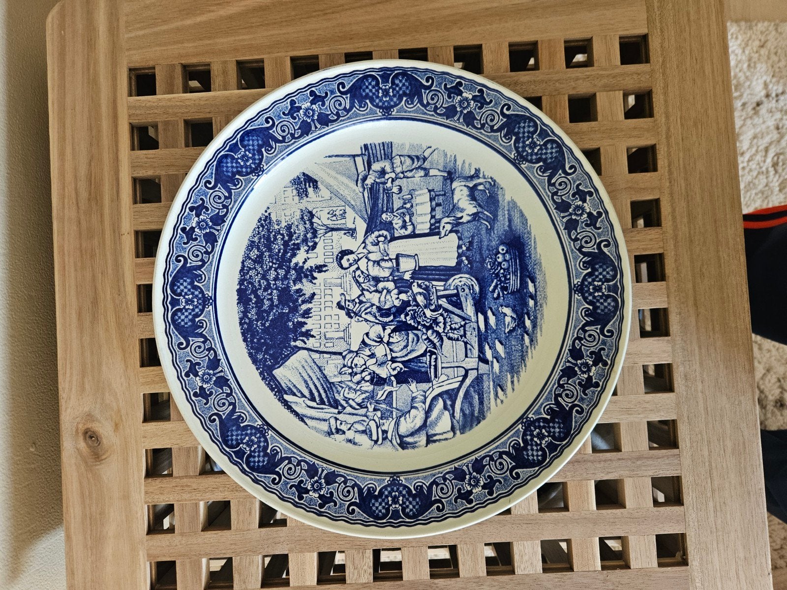 Delfts Blauw Sierbord - Hollandse Scène, Antiek en Kunst, Ophalen