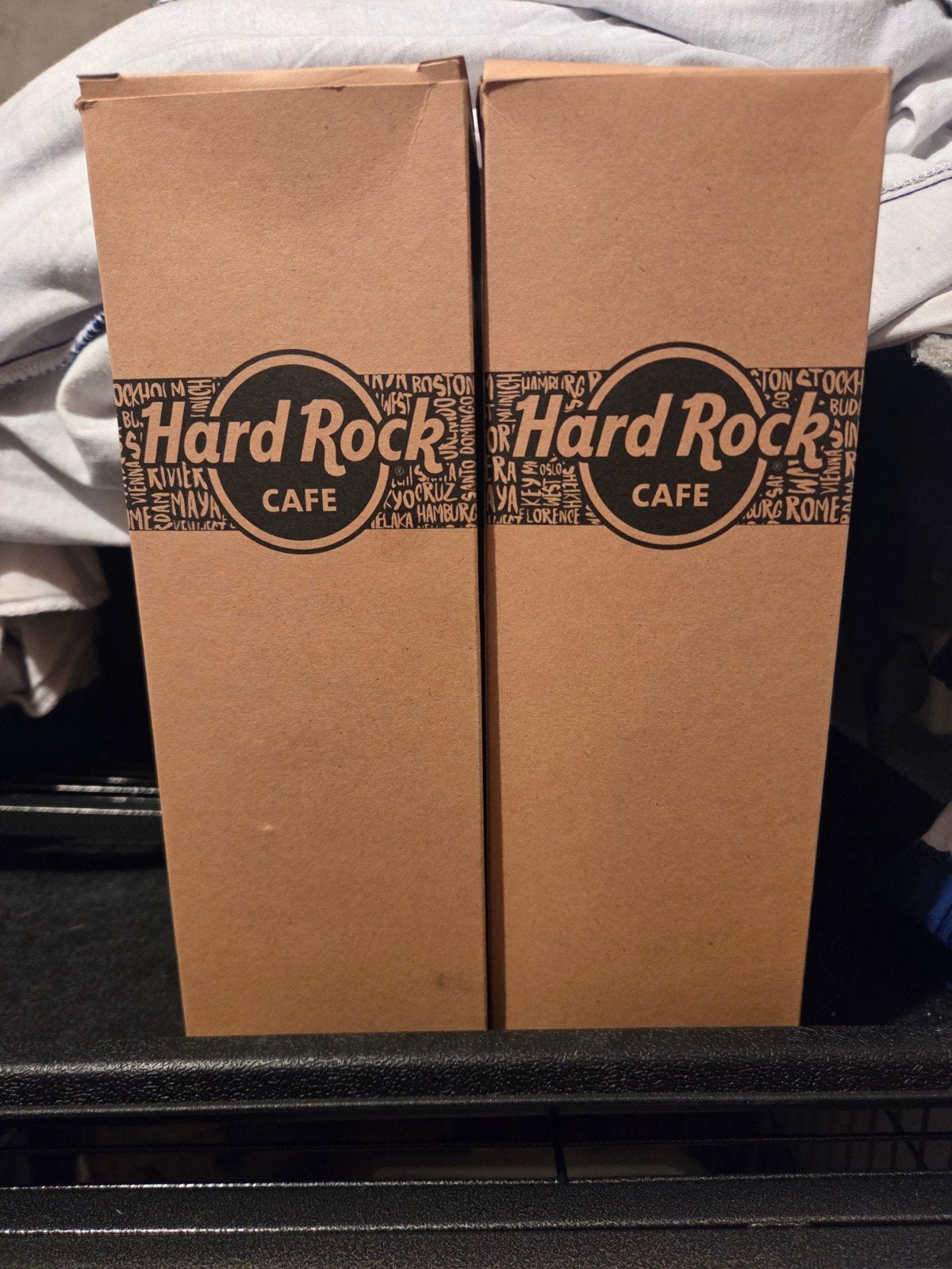Set van 2 Hard Rock Cafe Amsterdam Hurricane glazen, Ophalen, Zo goed als nieuw, Overige merken, Glas
