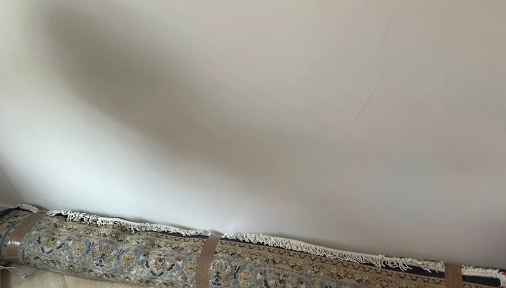 Perzisch-stijl vloerkleed, blauw/beige met franjes, Katwijk
