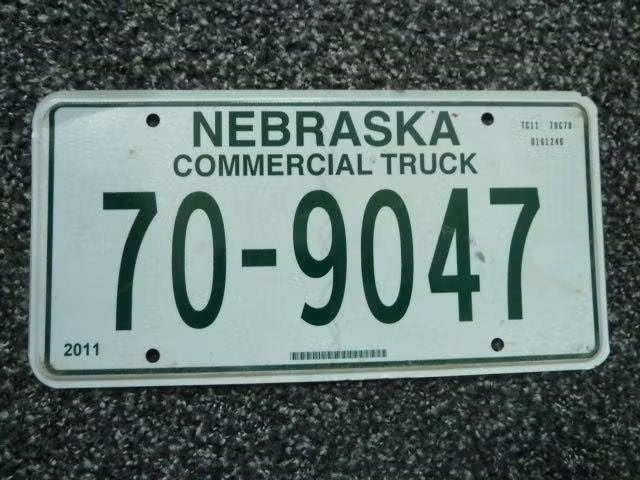 Kentekenplaat licenseplate Nebraska Commercial Truck USA, Verzenden, Gebruikt, Auto's