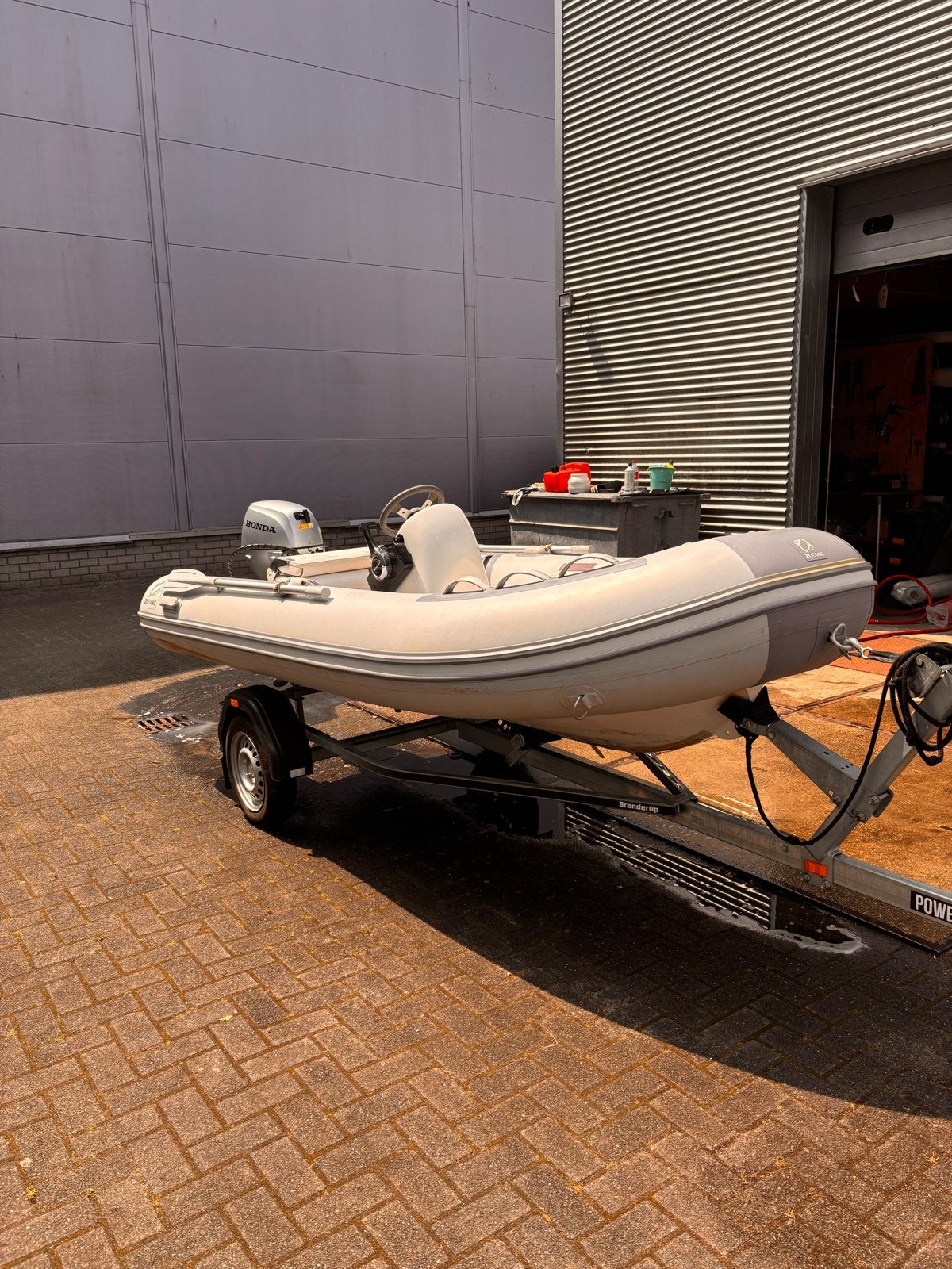 Zodiac met Honda 20pk buitenboordmotor en traile, Zodiac, Ophalen, Polyester/glasvezel, Gebruikt
