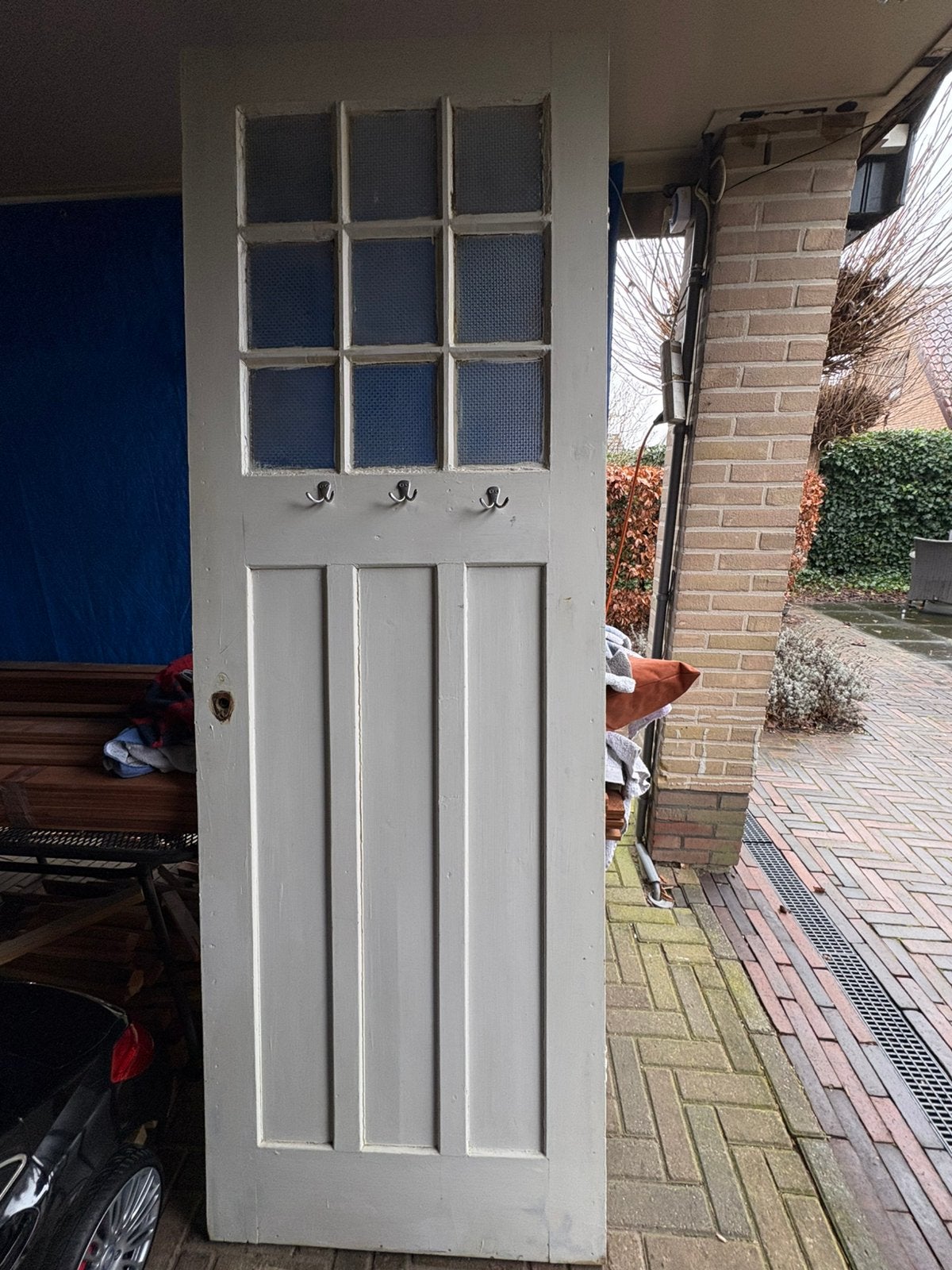 Paneeldeur met glas 210x72, Doe-het-zelf en Verbouw, Deuren en Horren, Ophalen, Gebruikt, Minder dan 80 cm, Binnendeur