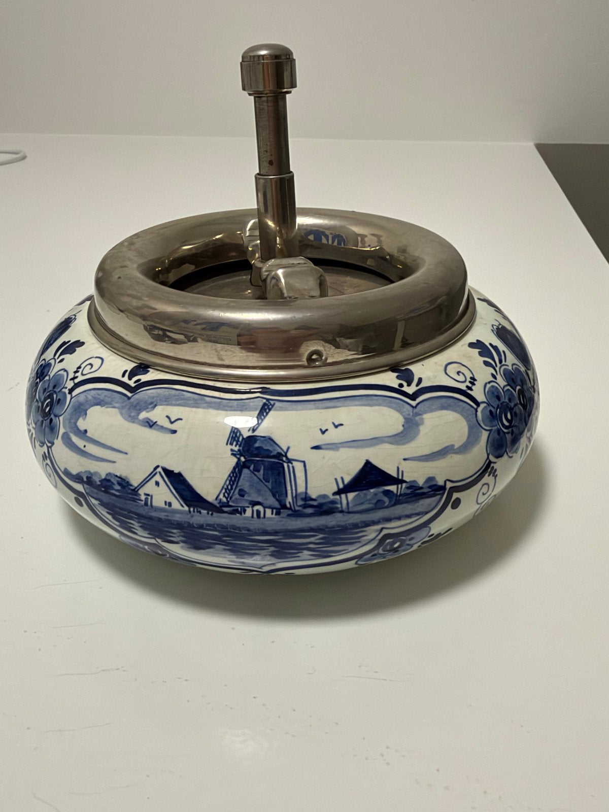 Vintage Delfts Blauw Asbak met Windmolen Decoratie, Antiek en Kunst, Ophalen of Verzenden