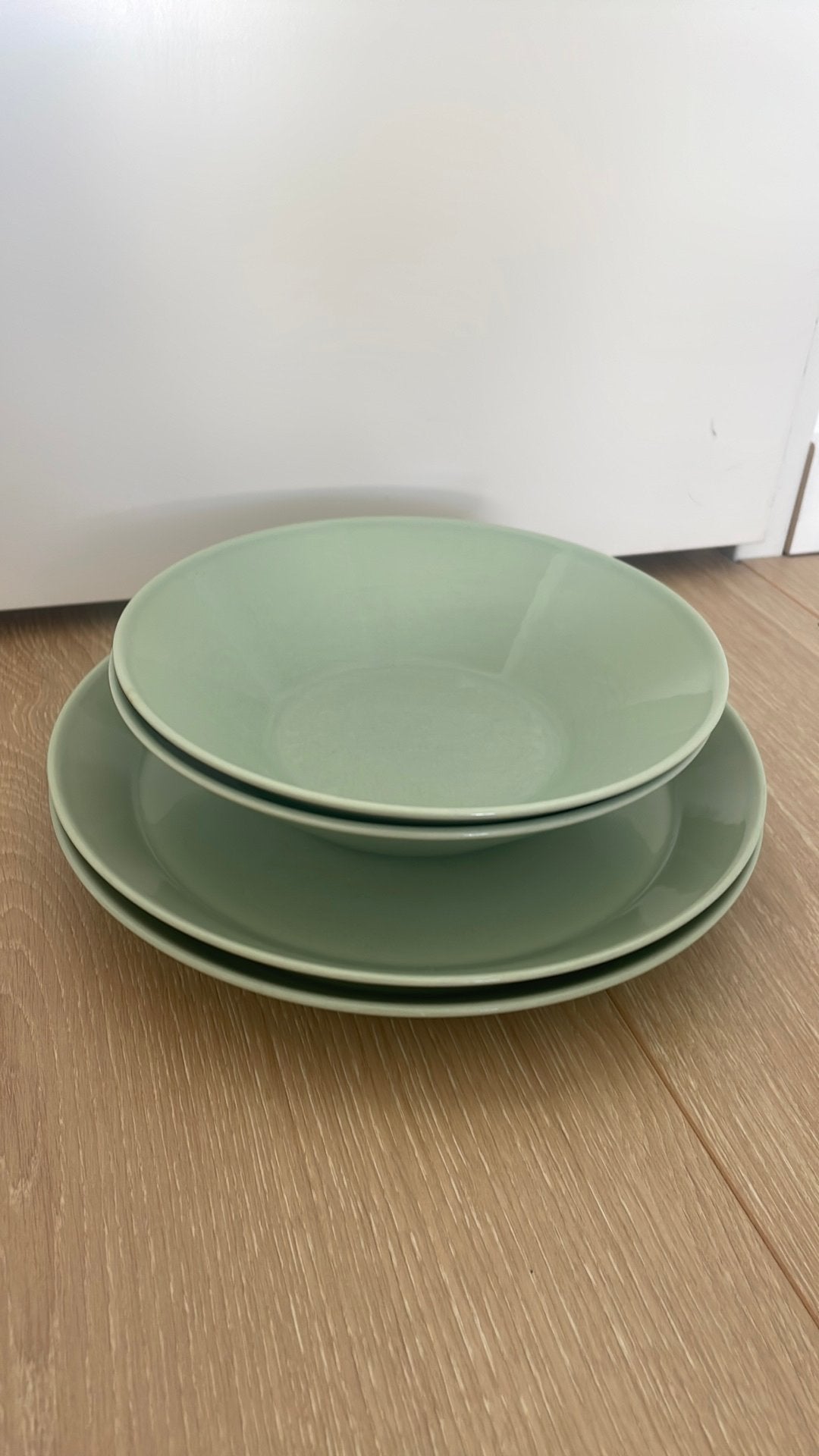 Iittala Teema Borden en diep bord - Salie groen, Ophalen, Overige merken, Keramiek, Zo goed als nieuw