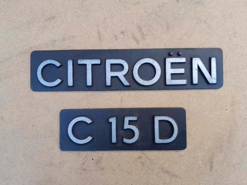 LOGO'S / EMBLEMEN - ACHTERZIJDE - CITROËM C15 - UNIEK !!!, Verzenden