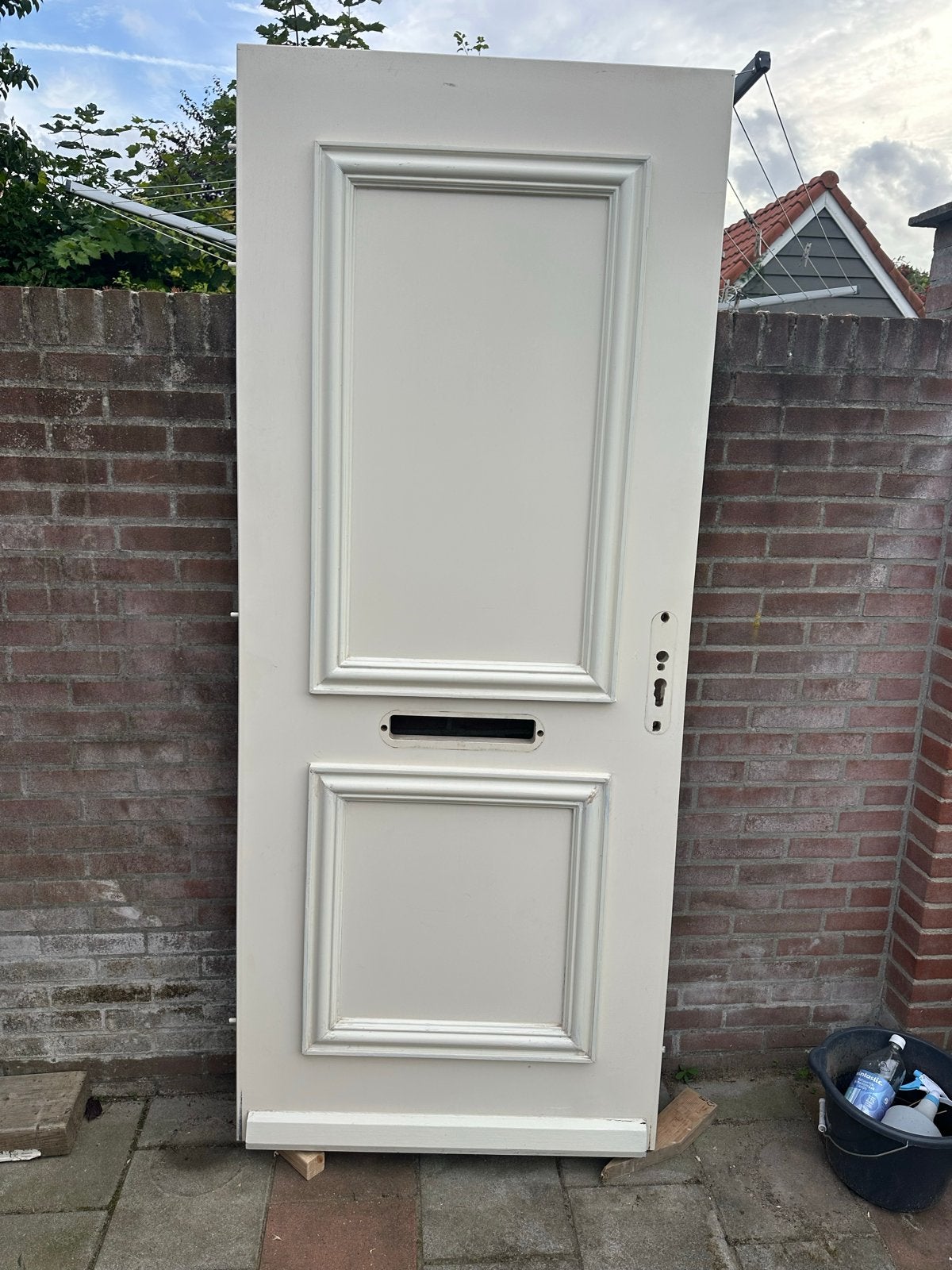 Houten voordeur in ouderwetse stijl, Doe-het-zelf en Verbouw, Deuren en Horren, Ophalen, 80 tot 100 cm, 200 tot 215 cm, Hout