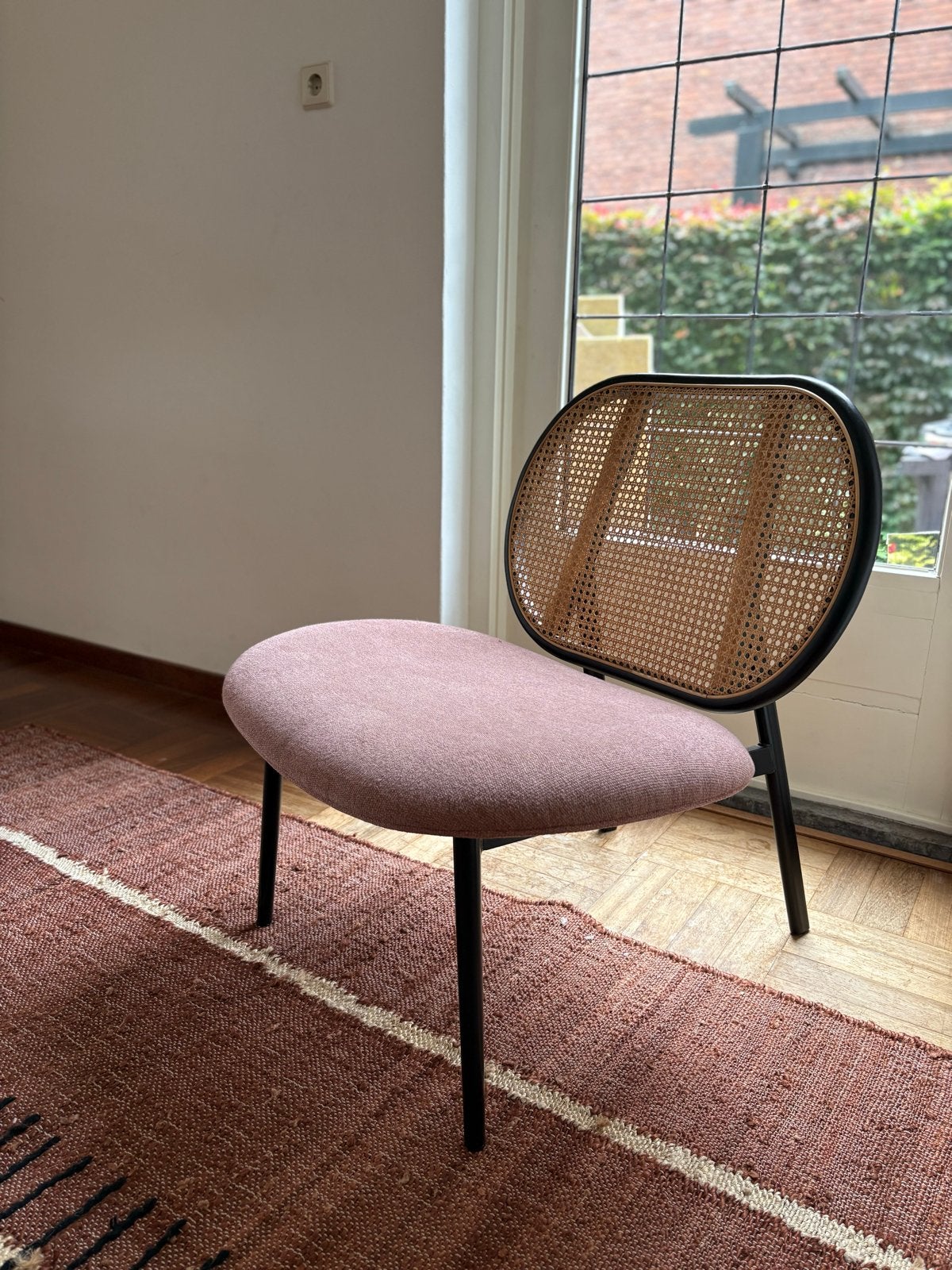 Zuiver Spike fauteuil stoel webbing, Huis en Inrichting, Fauteuils, Ophalen, Gebruikt, Minder dan 75 cm, Riet of Rotan