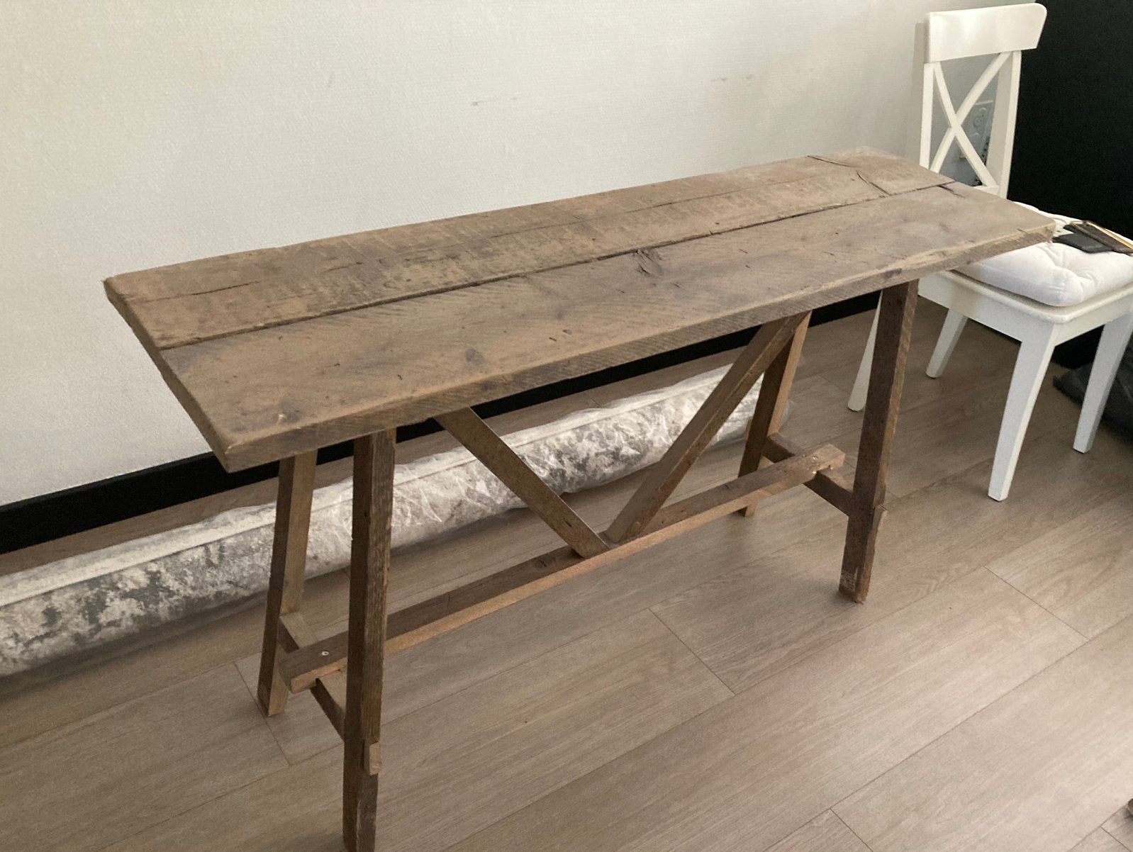 Sidetable oud hout, Ophalen, Gebruikt, 100 tot 150 cm, 25 tot 50 cm