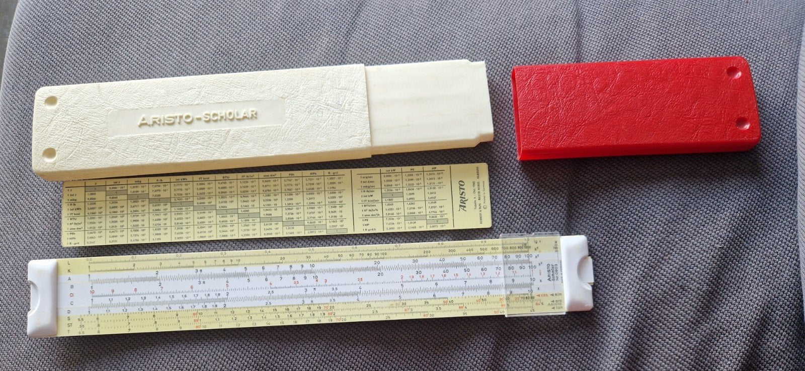 Vintage Aristo-Scholar rekenliniaal Nr. 0803 in etui (comple, Antiek en Kunst, Antiek | Gereedschap en Instrumenten, Ophalen of Verzenden