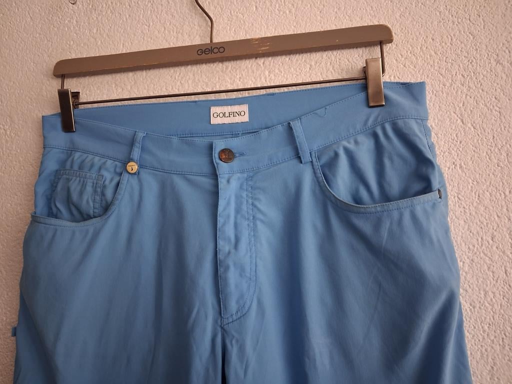 Golfino Golfbroek Heren - Maat 50 (L) - Lichtblauw, Maat 52/54 (L), Blauw, Ophalen of Verzenden, Zo goed als nieuw