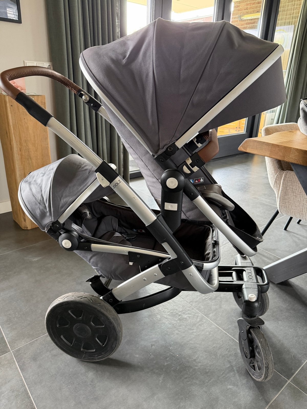 Joolz Geo 2 Combiwagen + Uitbreiding Set - Georgious Grey, Kinderen en Baby's, Duowagen, Zo goed als nieuw, Combiwagen, Ophalen
