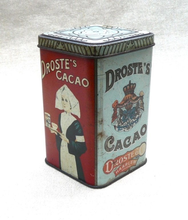 Blik 5 (leeg) droste cacao haarlem., Ophalen of Verzenden, Gebruikt, Koek(jes), Droste