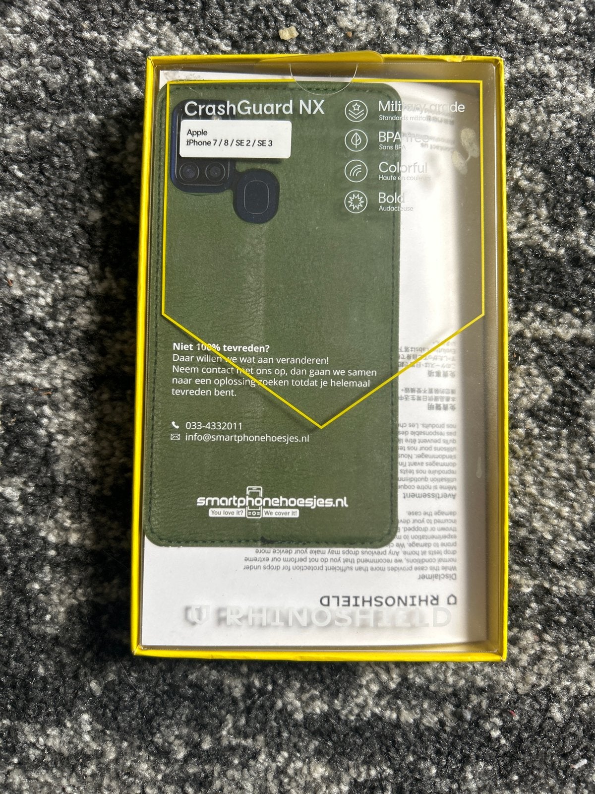RhinoShield CrashGuard NX Hoesje iPhone 7/8/SE 2/SE 3 Groen, Telecommunicatie, Kunststof, IPhone 7, Nieuw, Hoesje of Tasje