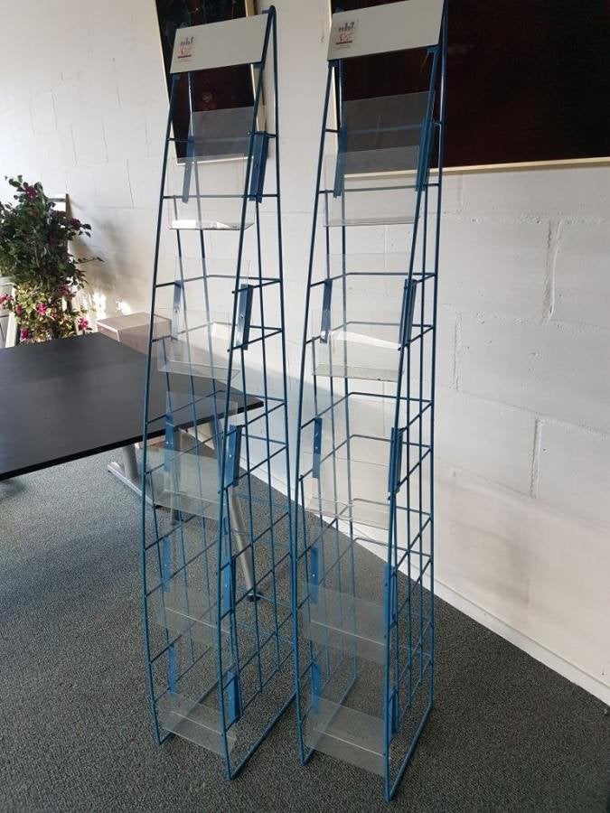 2 x folderrek, Ophalen, Gebruikt, Blauw