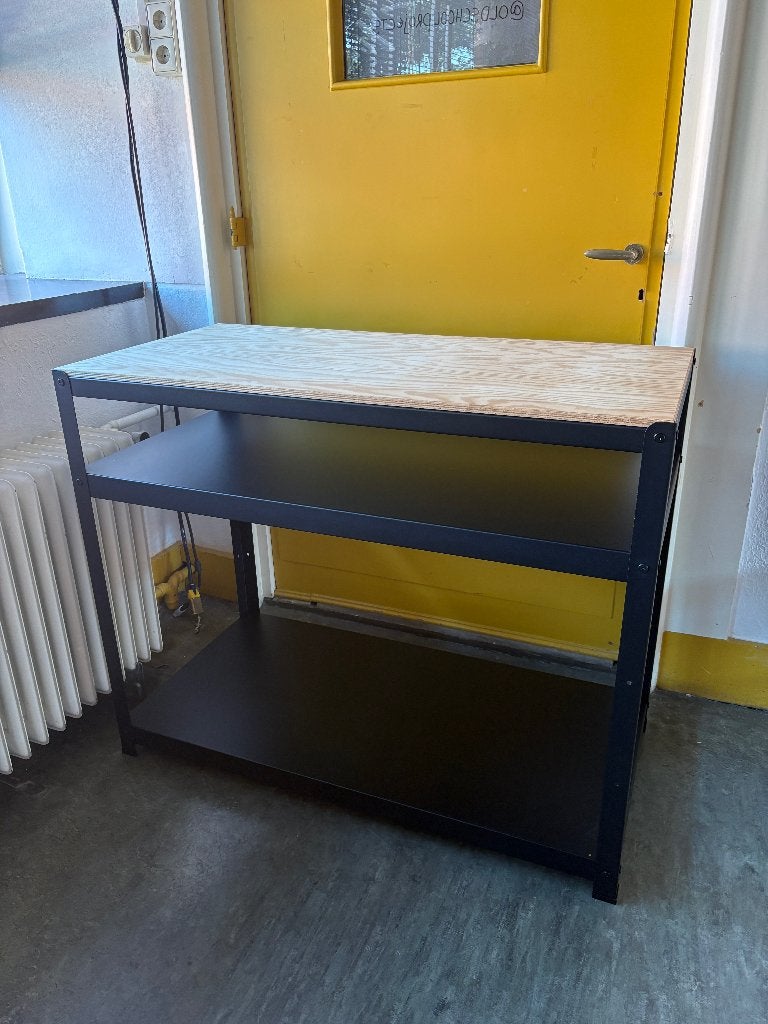 BROR Werkbank, zwart/grenen triplex, 110x55 cm, Ophalen, Gebruikt, 70 tot 120 cm