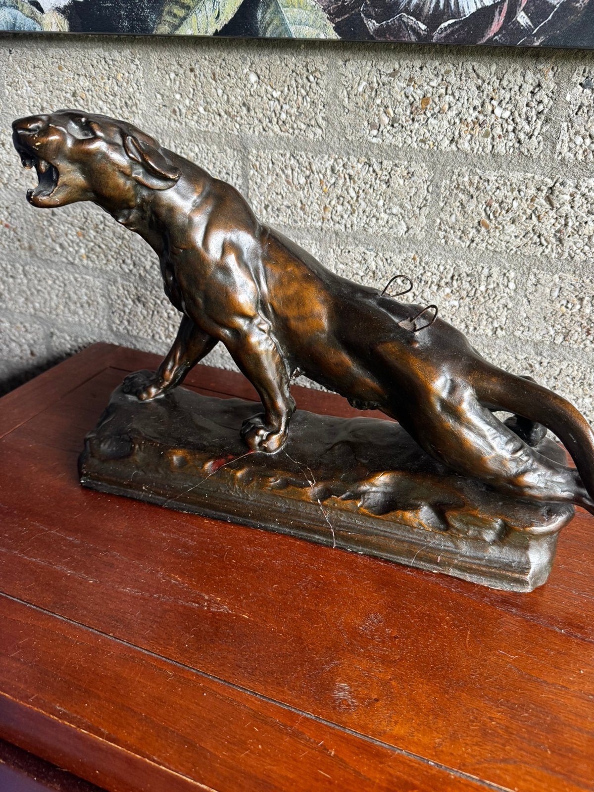 Grote Charles Valton Panter – Terracotta, Antiek en Kunst, Antiek | Koper en Brons, Ophalen