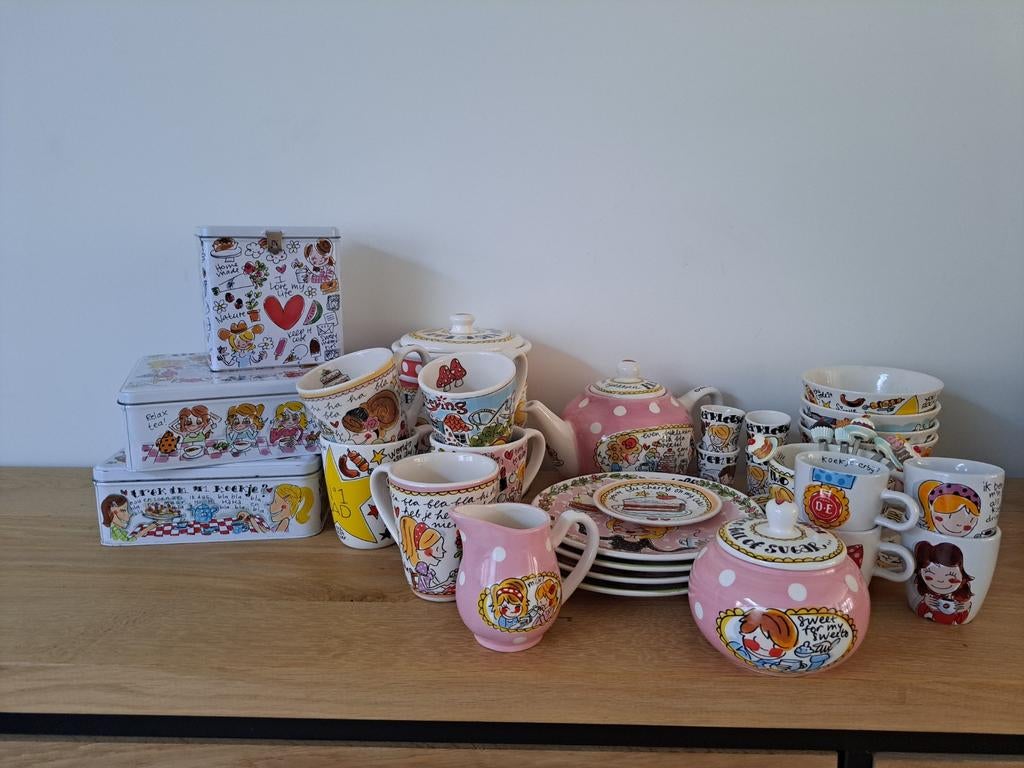 Grote complete set Blond Amsterdam servies, Huis en Inrichting, Keuken | Servies, Aardewerk, Ophalen