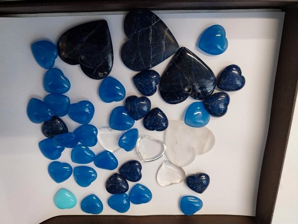 Grote partij edelsteen hartjes, Sieraden, Tassen en Uiterlijk, Ophalen of Verzenden, Zo goed als nieuw