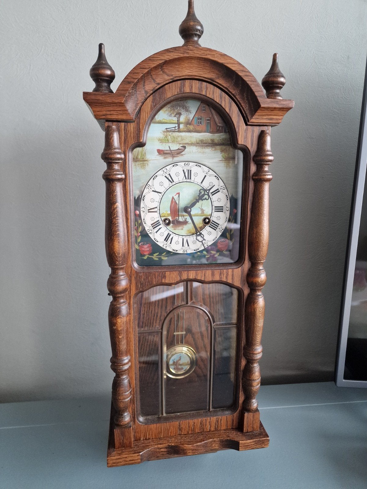 oude regulateur wandklok, Antiek en Kunst, Ophalen