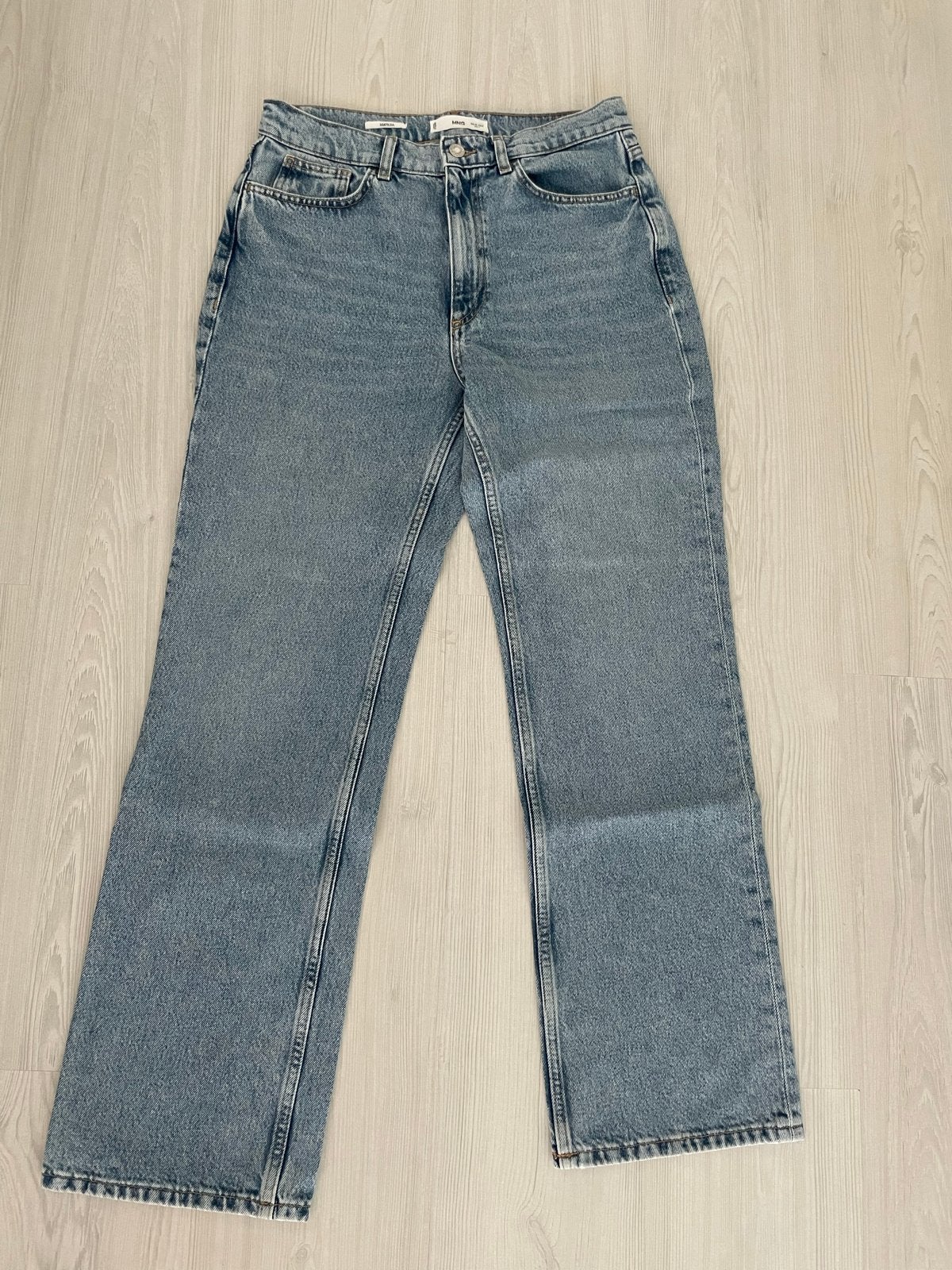 Mango Straight Fit High Waist Jeans Maat 40, Ophalen of Verzenden, Zo goed als nieuw, Blauw, W30 - W32 (confectie 38/40)