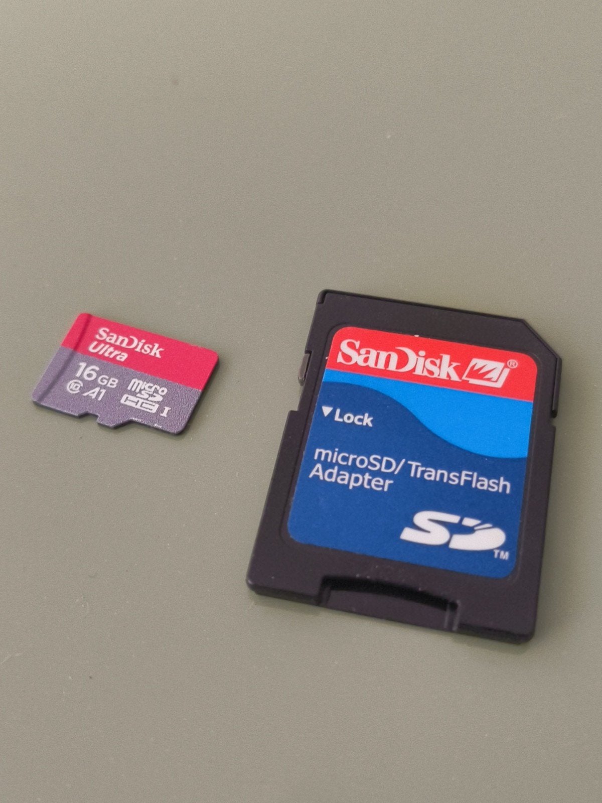 SanDisk Ultra Micro SD kaart 16 GB met SD adapter, Gebruikt, Verzenden, SanDisk, MicroSD