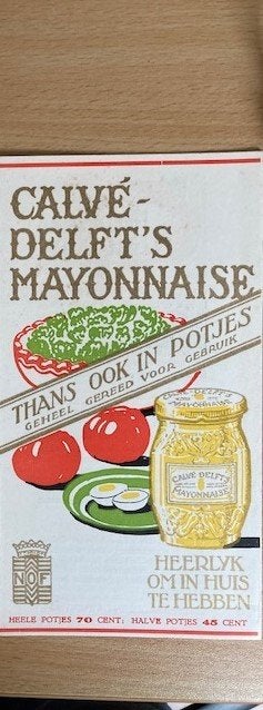 Folder Calvé-Delft's Mayonnaise, Ophalen of Verzenden, Zo goed als nieuw, Folder