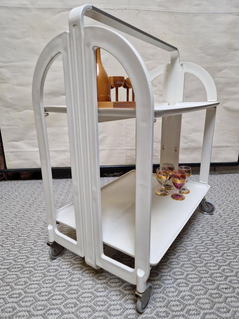 vintage space age serveerwagen/retro barcart op wieltjes, Ophalen, Huis en Inrichting