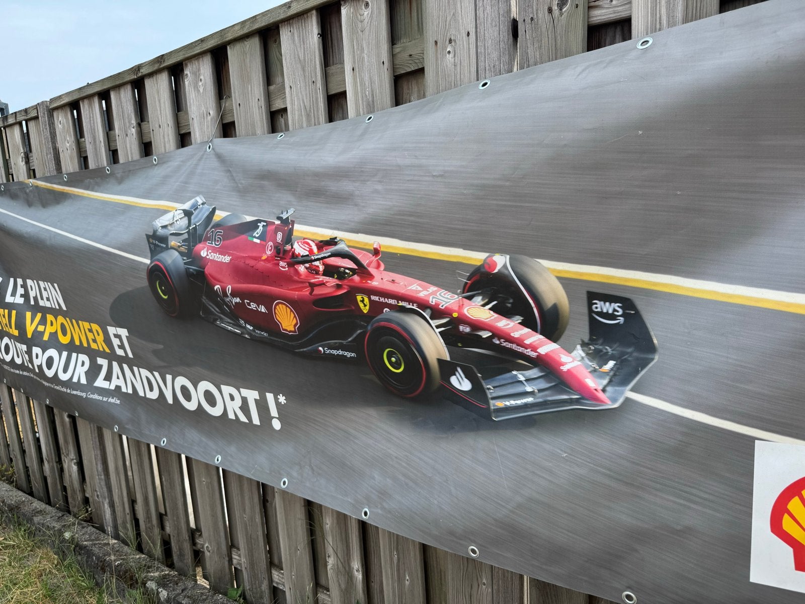 Shell V-Power Formule 1 spandoek Ferrari Zandvoort, Verzamelen, Ophalen of Verzenden, Gebruikt, Formule 1