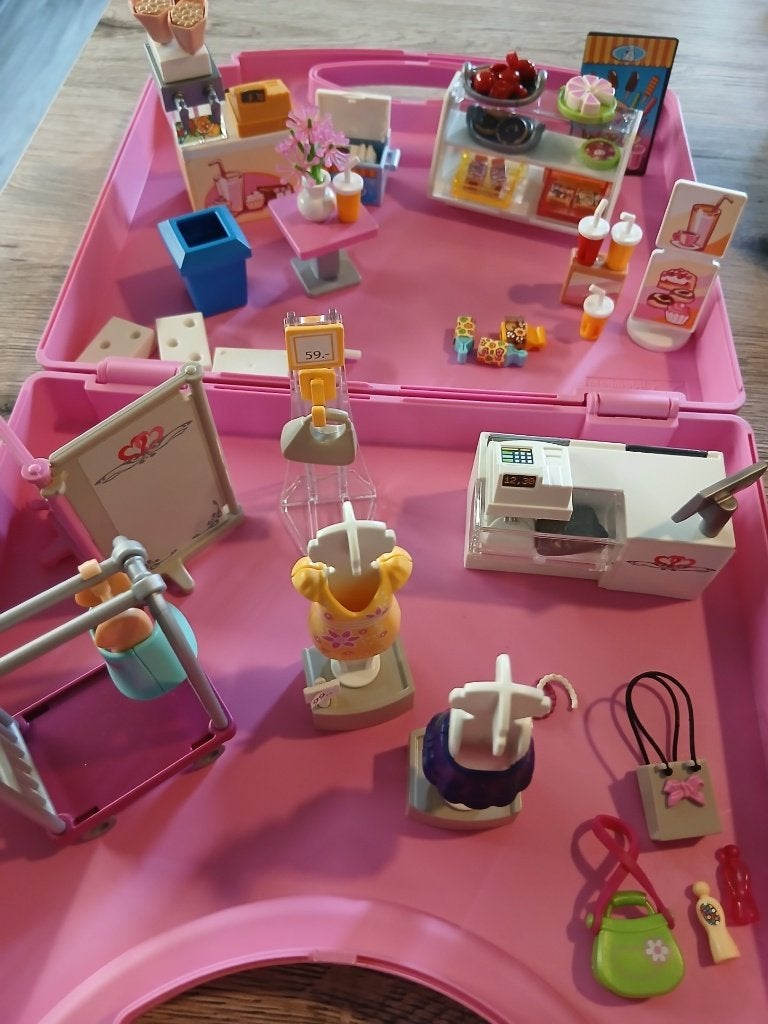 Playmobil modewinkel en ijssalon in meeneemkoffer, Ophalen of Verzenden, Zo goed als nieuw