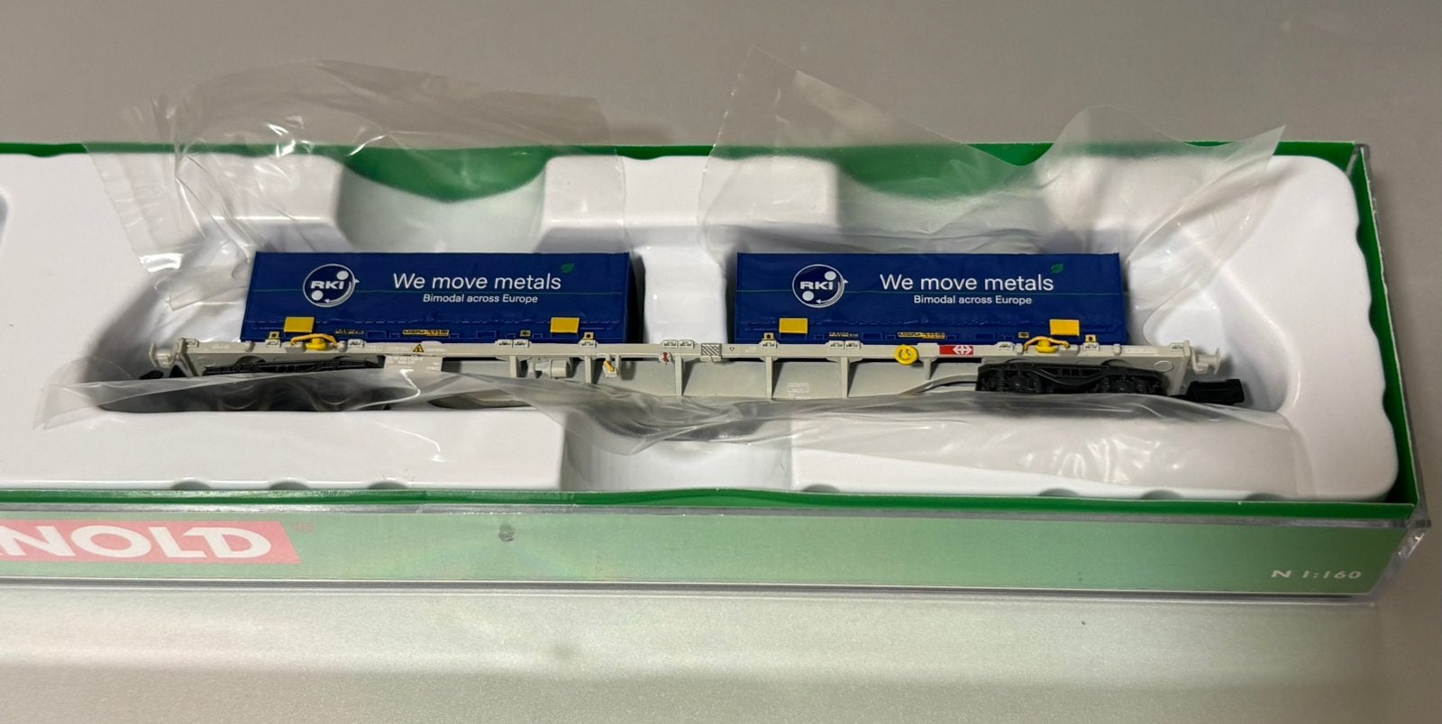 Arnold HN6659, SBB container wagon met Rheinkraft cntrs, OVP, Hobby en Vrije tijd, Modeltreinen | N-Spoor, Arnold, Gelijkstroom