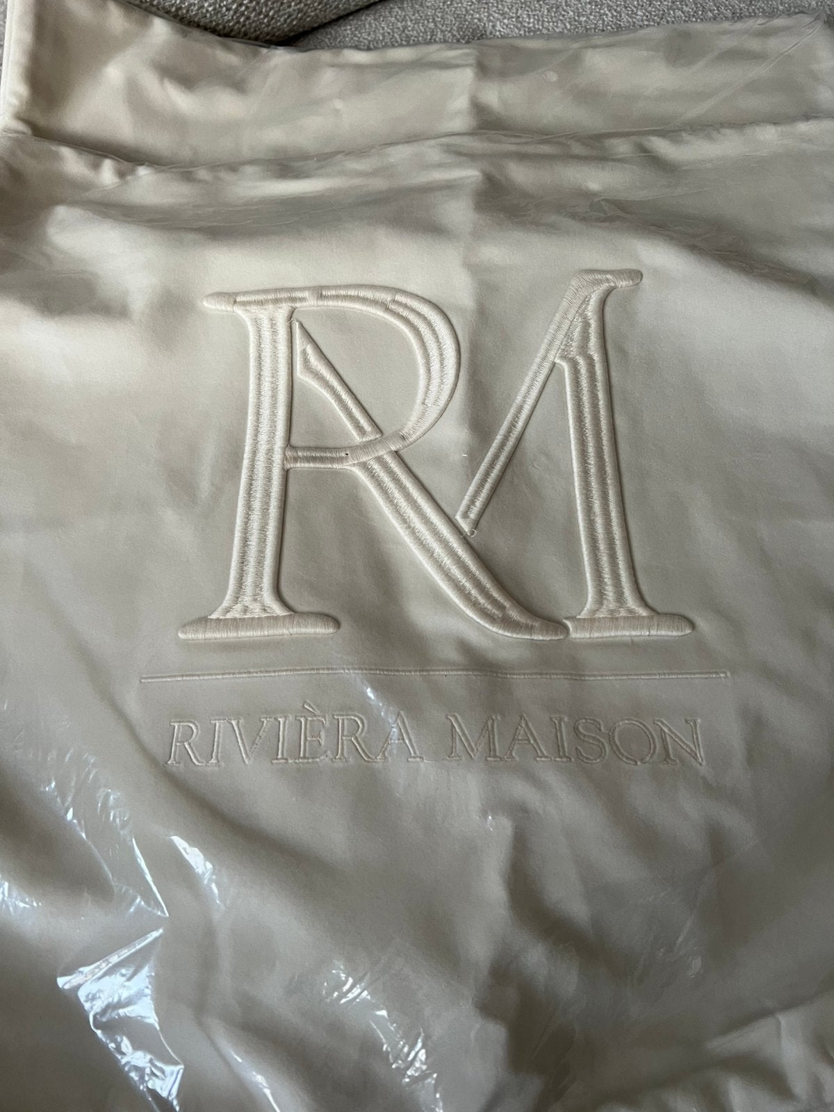 Riviera Maison kussenhoes, Afneembare hoes, Verzenden, Beige, Riviera Maison