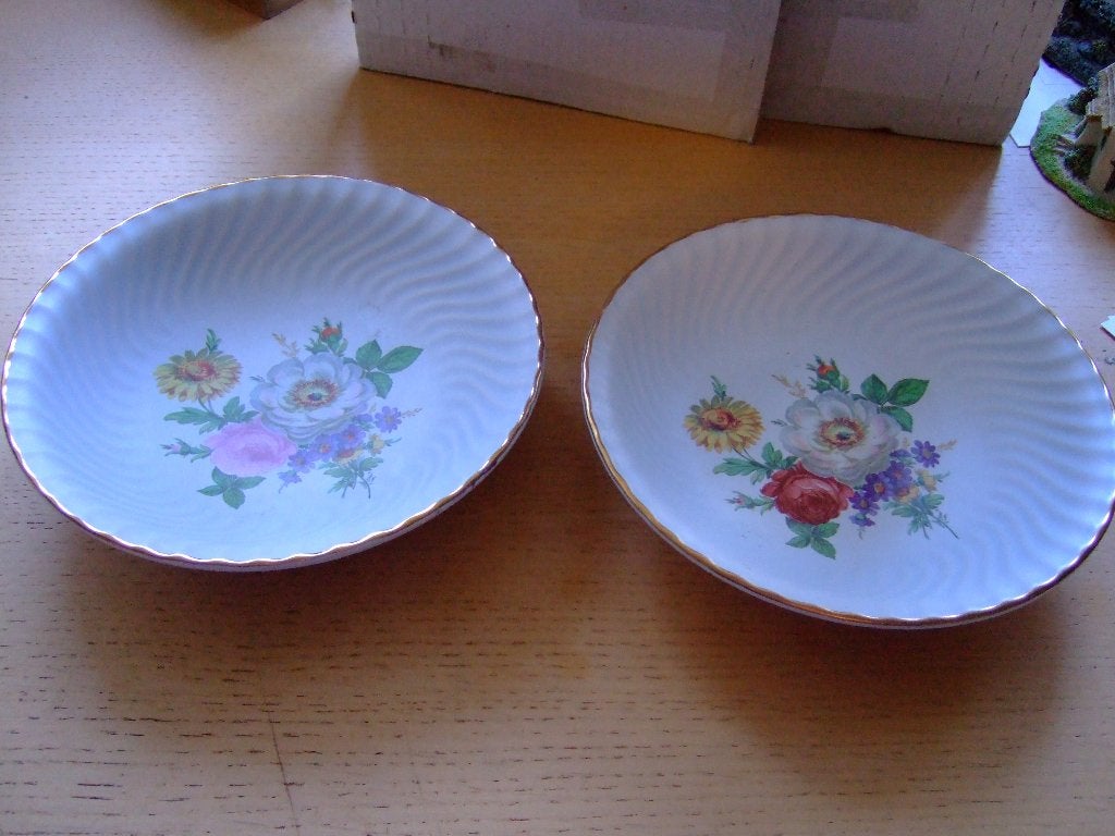 Flora Gouda plateel aardewerk 2 borden Carla 2071, Ophalen of Verzenden