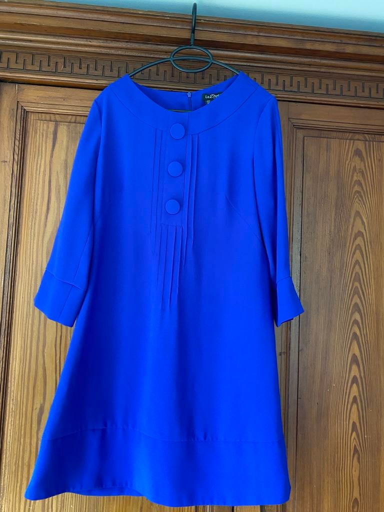 Kobaltblauwe jurk van La Dress by Simone, maat M, Ophalen of Verzenden, Zo goed als nieuw
