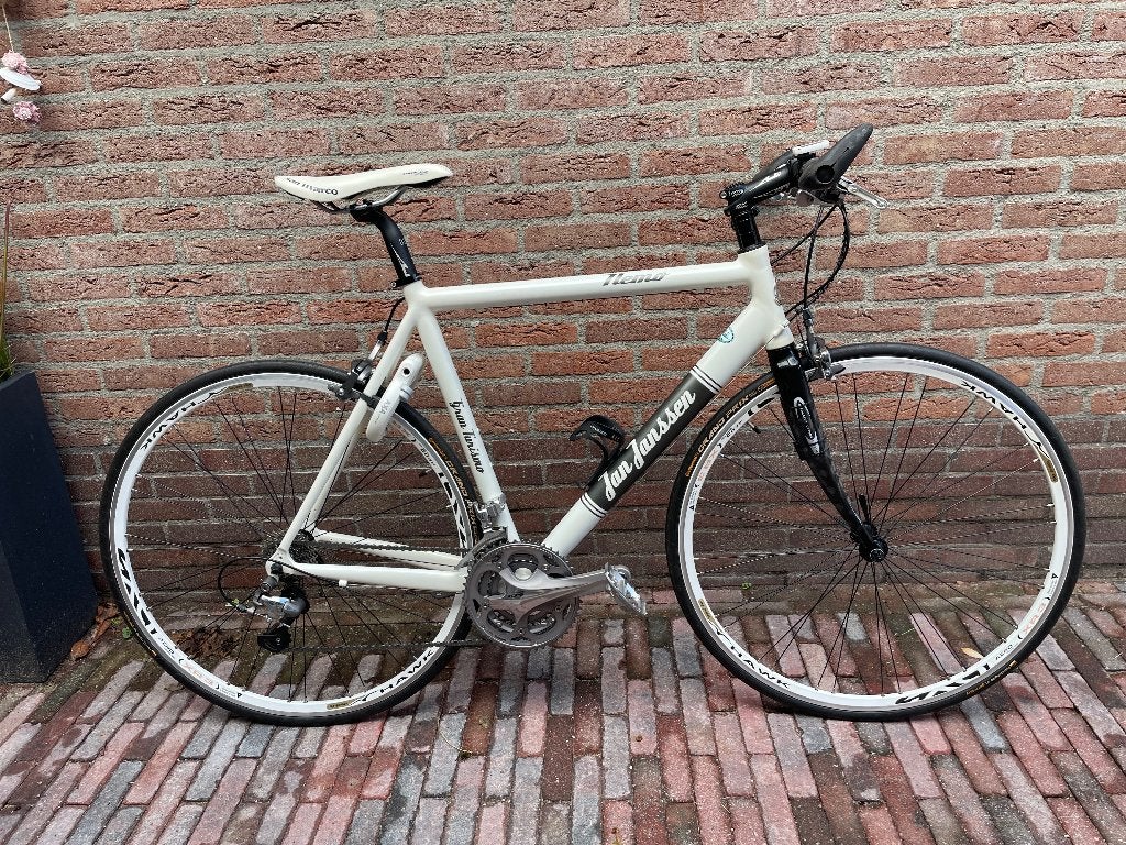 Jan Janssen NEMO 105 Witte Racefiets - Frame 56 cm, 28 inch, Velgrem, Zo goed als nieuw, Meer dan 20 versnellingen