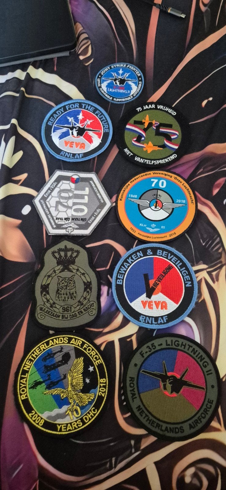 9 diverse militaire luchtmacht patches, Ophalen of Verzenden, Luchtmacht, Nederland, Embleem of Badge