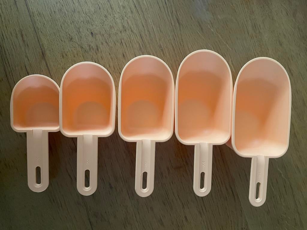 Tupperware maatschepjes set - 5 stuks, Ophalen of Verzenden, Nieuw, Crème, Overige typen