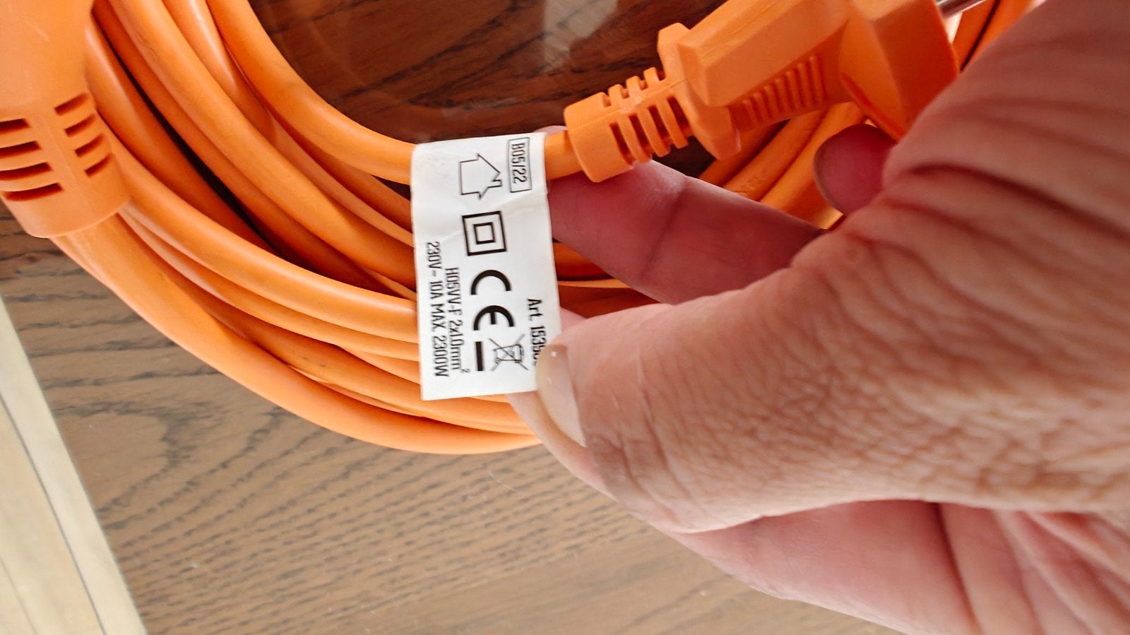 Handson Nieuwe oranje verlengkabel/verlengsnoer 10 meter, Ophalen, Nieuw, Overige merken, Kabel of Snoer